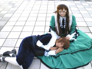 Rating: Safe Score: 0 Tags: 2girls blue_dress brown_hair checkered checkered_floor closed_eyes dress green_dress lap_pillow long_hair long_sleeves lying multiple_cosplay multiple_girls pantyhose shoes siblings suiseiseki tagme tile_floor tiles twins white_legwear User: admin