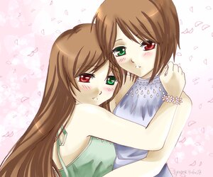 Rating: Safe Score: 0 Tags: 2girls bare_shoulders blush brown_hair cherry_blossoms dress flower green_dress green_eyes heterochromia hug image incest long_hair looking_at_viewer multiple_girls pair petals red_eyes rose_petals short_hair siblings sisters souseiseki striped suiseiseki twins User: admin