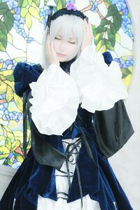 Rating: Safe Score: 0 Tags: 1girl closed_eyes dress flower hairband long_sleeves plant smile solo suigintou white_hair User: admin
