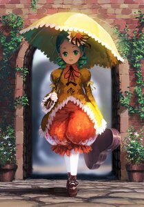Rating: Safe Score: 0 Tags: 1girl :o boots dress flower green_eyes green_hair holding_umbrella image kanaria long_sleeves open_mouth outdoors parasol rain short_hair solo umbrella User: admin