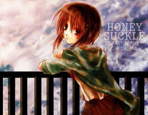 Rating: Safe Score: 0 Tags: 1girl brown_hair hood image jacket long_sleeves looking_at_viewer plaid plaid_skirt railing short_hair skirt solo souseiseki User: admin