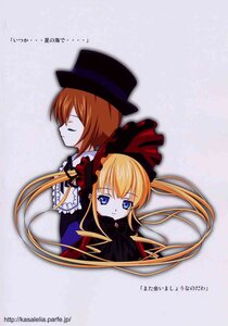 Rating: Safe Score: 0 Tags: 2girls back-to-back blonde_hair blue_eyes bow brown_hair closed_eyes doujinshi doujinshi_#14 hat image long_hair long_sleeves multiple multiple_girls profile shinku top_hat User: admin