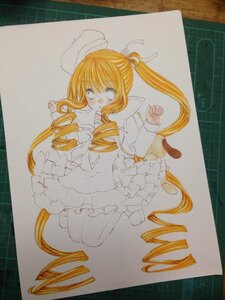 Rating: Safe Score: 0 Tags: 1girl animal_ears auto_tagged blonde_hair color_trace colored_pencil_(medium) dress drill_hair frills image long_hair long_sleeves marker_(medium) photo ringlets shinku simple_background solo traditional_media twin_drills twintails very_long_hair watercolor_(medium) User: admin