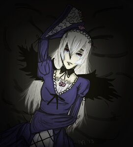 Rating: Safe Score: 0 Tags: 1girl black_wings dress hairband image long_hair long_sleeves looking_at_viewer pink_eyes silver_hair solo suigintou wings User: admin