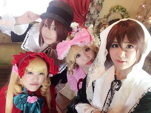 Rating: Safe Score: 0 Tags: 4girls 91076 blonde_hair blue_eyes bonnet brown_hair flower hat long_hair multiple_cosplay multiple_girls realistic rose short_hair siblings souseiseki suiseiseki tagme top_hat User: admin