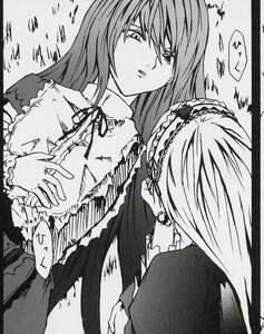 Rating: Safe Score: 0 Tags: 2girls dress frills greyscale hairband image long_hair long_sleeves monochrome multiple_girls pair suigintou suiseiseki torn_clothes upper_body User: admin