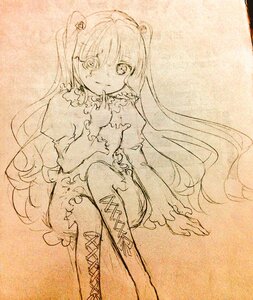 Rating: Safe Score: 0 Tags: 1girl bell boots cross-laced_footwear hair_bell hair_ornament image jingle_bell kirakishou lace-up_boots long_hair long_sleeves looking_at_viewer monochrome motoori_kosuzu sitting smile solo traditional_media two_side_up User: admin