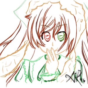 Rating: Safe Score: 0 Tags: 1girl braid finger_to_mouth green_eyes hong_meiling image izayoi_sakuya looking_at_viewer monochrome short_hair simple_background smile solo suiseiseki twin_braids white_background User: admin