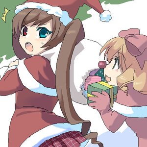 Rating: Safe Score: 0 Tags: 2girls :d :o blonde_hair blush bow box brown_hair capelet christmas fur_trim gift gift_box green_eyes hamamo hat heterochromia hina_ichigo hinaichigo image long_hair long_sleeves looking_back lowres multiple_girls open_mouth pair pink_bow pleated_skirt profile red_eyes red_skirt rozen_maiden sack santa_costume santa_hat sisters skirt smile suiseiseki surprised sweatdrop underwear User: admin