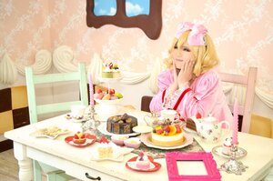 Rating: Safe Score: 0 Tags: 1girl argyle argyle_background blonde_hair blue_eyes cake cake_slice chair checkerboard_cookie checkered checkered_background checkered_floor cookie cup dress flower food fork fruit hinaichigo knife pastry pie plate sitting solo strawberry table tablecloth tea teacup teapot tiered_tray User: admin