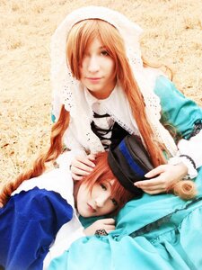 Rating: Safe Score: 0 Tags: 2girls blonde_hair blue_eyes frills hair_over_one_eye hat lace lips long_hair multiple_cosplay multiple_girls realistic siblings sisters smile tagme traditional_media User: admin