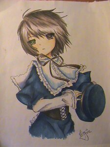 Rating: Safe Score: 0 Tags: 1girl bangs capelet expressionless frills hat_removed headwear_removed holding holding_hat image long_sleeves looking_at_viewer ribbon short_hair signature solo souseiseki upper_body User: admin