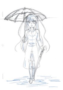 Rating: Safe Score: 0 Tags: 1girl barasuishou holding holding_umbrella image long_hair looking_at_viewer monochrome open_mouth parasol rain shared_umbrella sketch solo standing transparent_umbrella umbrella white_background User: admin
