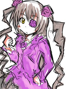 Rating: Safe Score: 0 Tags: 1girl bangs barasuishou closed_mouth dress eyepatch flower frown hair_flower hair_ornament image long_hair long_sleeves purple_flower purple_rose rose scar solo suigintou white_background yellow_eyes User: admin
