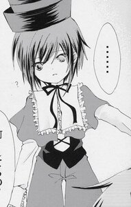 Rating: Safe Score: 0 Tags: ... 1girl blush eyebrows_visible_through_hair frills greyscale hat image long_sleeves looking_at_viewer monochrome short_hair solo souseiseki spoken_ellipsis User: admin