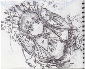 Rating: Safe Score: 0 Tags: 1girl bow dress frills hakurei_reimu image long_hair monochrome photo shikishi shinku sketch solo traditional_media User: admin