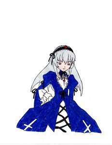 Rating: Safe Score: 0 Tags: 1girl black_wings dress flower frills hairband image long_hair long_sleeves looking_at_viewer pink_eyes rose silver_hair simple_background smile solo suigintou white_background wings User: admin