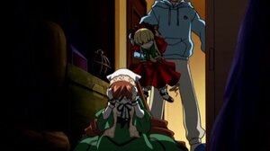 Rating: Safe Score: 0 Tags: 3girls auto_tagged blonde_hair braid dress green_dress hat image multiple_girls pair sakurada_jun shinku suiseiseki User: admin