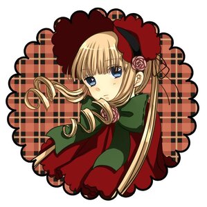 Rating: Safe Score: 0 Tags: 1girl auto_tagged blonde_hair blue_eyes bonnet bow bowtie dress drill_hair flower image long_hair long_sleeves looking_at_viewer pink_rose rose shinku solo twintails upper_body white_background User: admin