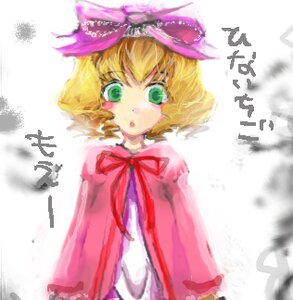 Rating: Safe Score: 0 Tags: 1girl :o blonde_hair bow dress green_eyes hina_ichigo hinaichigo image long_sleeves looking_at_viewer pink_bow ribbon short_hair simple_background solo white_background User: admin