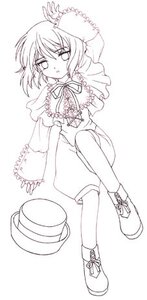 Rating: Safe Score: 0 Tags: 1girl boots capelet full_body hat hat_removed headwear_removed image long_sleeves monochrome short_hair shorts simple_background solo souseiseki wriggle_nightbug User: admin