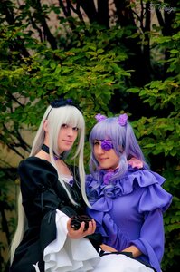 Rating: Safe Score: 0 Tags: 2girls bangs blindfold blunt_bangs choker dress eyepatch flower frills hat lips long_hair long_sleeves multiple_cosplay multiple_girls sisters tagme User: admin