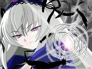 Rating: Safe Score: 3 Tags: 1girl artist_name bird black_feathers black_wings closed_mouth dress feathered_wings feathers flower frills hairband half-closed_eyes image long_hair looking_at_viewer pink_eyes ribbon rose silver_hair smile solo suigintou white_feathers wings User: admin