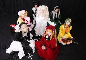 Rating: Safe Score: 0 Tags: black_hair blonde_hair blue_eyes bow dress flower food frills hair_ornament hat long_hair multiple_boys multiple_cosplay multiple_girls short_hair tagme User: admin