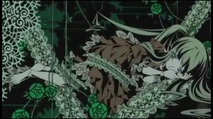 Rating: Safe Score: 0 Tags: 1girl barefoot dress frills green_hair green_theme hatsune_miku image letterboxed long_hair plant rose shinku solo twintails vines User: admin