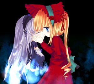 Rating: Safe Score: 0 Tags: 2girls blonde_hair blue_eyes blush closed_eyes dress flower frills hairband hand_on_another's_face image kiss long_hair long_sleeves multiple_girls pair red_dress ribbon rose shinku silver_hair suigintou very_long_hair yuri User: admin