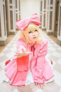 Rating: Safe Score: 0 Tags: 1girl argyle argyle_background argyle_legwear blonde_hair blurry board_game bow checkered checkered_background checkered_floor checkered_skirt chess_piece dress floor hair_bow hinaichigo lips on_floor outstretched_arm perspective photo solo tile_floor tile_wall tiles traditional_media vanishing_point User: admin