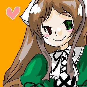 Rating: Safe Score: 0 Tags: 1girl blush_stickers brown_hair dress green_dress heart image long_hair long_sleeves orange_background ribbon simple_background smile solo suiseiseki User: admin