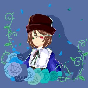 Rating: Safe Score: 0 Tags: 1girl brown_hair bug butterfly confetti dress flower green_eyes hat heterochromia image insect long_sleeves looking_at_viewer red_eyes ribbon rose short_hair solo souseiseki suiseiseki User: admin