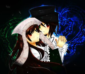 Rating: Safe Score: 0 Tags: 2girls auto_tagged black_hair frills hat head_scarf holding_hands image long_hair multiple_girls pair red_eyes short_hair siblings sisters souseiseki suiseiseki twins yuri User: admin