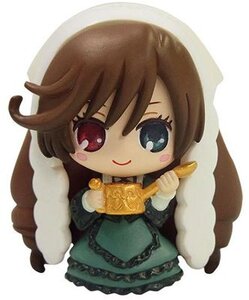 Rating: Safe Score: 0 Tags: 1girl blue_eyes blush blush_stickers brown_hair chibi doll dress food green_dress heterochromia holding long_sleeves red_eyes short_hair smile solo striped suiseiseki User: admin