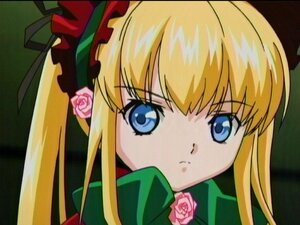 Rating: Safe Score: 0 Tags: 1girl blonde_hair blue_eyes bow flower image long_hair looking_at_viewer parody pink_flower pink_rose rose shinku solo User: admin