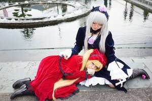 Rating: Safe Score: 0 Tags: 2girls 91076 blonde_hair closed_eyes dress hat long_hair long_sleeves lying multiple_cosplay multiple_girls pantyhose photo red_dress shinku shoes silver_hair suigintou tagme User: admin