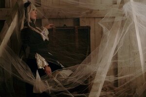 Rating: Safe Score: 0 Tags: 1girl black_dress curtains dress indoors long_hair long_sleeves sitting solo suigintou white_hair User: admin