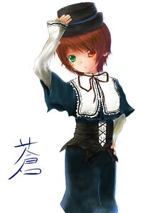 Rating: Safe Score: 0 Tags: 1girl :o brown_hair capelet dress hat heterochromia image long_sleeves looking_at_viewer red_eyes ribbon short_hair simple_background solo souseiseki standing white_background User: admin