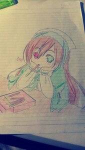 Rating: Safe Score: 0 Tags: 1girl hands_on_own_face heart heterochromia image long_hair looking_at_viewer photo pink_hair solo suiseiseki traditional_media User: admin