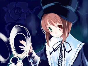 Rating: Safe Score: 0 Tags: 1girl bangs blue_dress brown_hair closed_mouth collar dress eyebrows_visible_through_hair flower frilled_shirt_collar frills green_eyes hat heterochromia highres image long_sleeves looking_at_viewer magic red_eyes ribbon rozen_maiden scissors short_hair smile solo souseiseki upper_body ushiki_yoshitaka User: admin