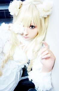 Rating: Safe Score: 0 Tags: 1girl animal_ears blonde_hair blurry depth_of_field flower hair_flower hair_ornament hair_over_one_eye kirakishou lips long_hair long_sleeves looking_at_viewer solo white_flower User: admin