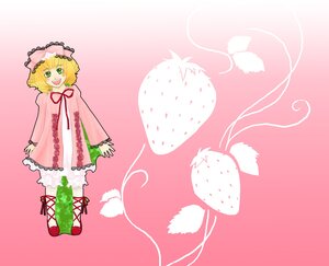 Rating: Safe Score: 0 Tags: 1girl :d blonde_hair blush boots bow dress fruit full_body green_eyes hat hina_ichigo hinaichigo image long_sleeves looking_at_viewer open_mouth pink_background short_hair smile solo standing User: admin