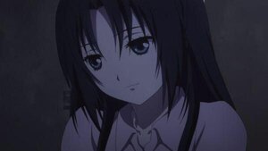 Rating: Safe Score: 0 Tags: 1girl bangs closed_mouth human image kakizaki_megu looking_at_viewer monochrome parted_bangs portrait screenshot shirt simple_background smile solo User: admin