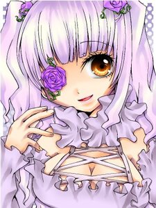 Rating: Safe Score: 0 Tags: 1girl breasts cleavage dress flower image kirakishou long_hair purple_flower purple_rose rose smile solo traditional_media User: admin