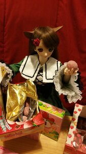Rating: Safe Score: 0 Tags: 1girl animal_ears brown_hair cat_ears doll dress flower food fruit hair_flower hair_ornament long_hair rose solo strawberry suiseiseki tomato User: admin