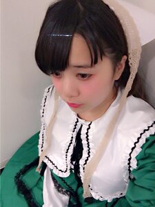 Rating: Safe Score: 0 Tags: 1girl bangs black_hair dress frills green_dress hair_ornament hairclip lips photo solo suiseiseki upper_body User: admin