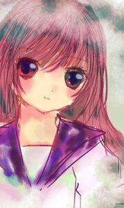 Rating: Safe Score: 0 Tags: 1girl auto_tagged bangs blush closed_mouth eyebrows_visible_through_hair image looking_at_viewer school_uniform serafuku smile solo suiseiseki upper_body User: admin