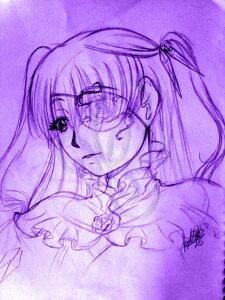Rating: Safe Score: 0 Tags: 1girl barasuishou crying image long_hair monochrome purple_background purple_theme sad solo tears traditional_media User: admin