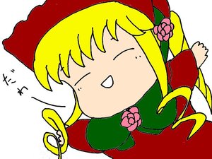 Rating: Safe Score: 0 Tags: 1girl blonde_hair blush chibi flower image long_hair long_sleeves open_mouth rose shinku simple_background solo upper_body User: admin